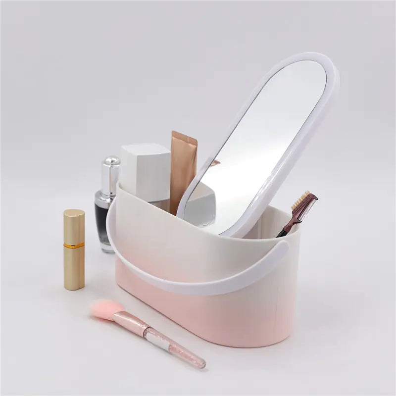 Portable Makeup Organizer Box with LED